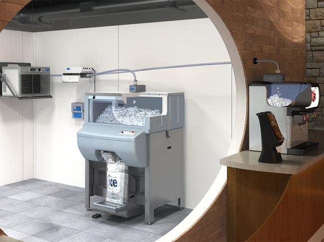 Ice Manager filling Ice Pro and beverage dispenser
