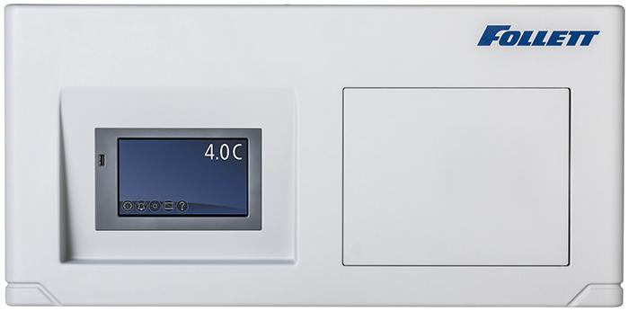 Capacitive touchscreen user interface on Follett upright refrigerators