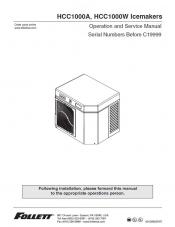 HCC1000A and HCC1000W Ice Machines for serial numbers before C19999