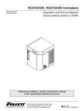 HCD1000R, HCD1000N Ice Machines for serial numbers before C19999