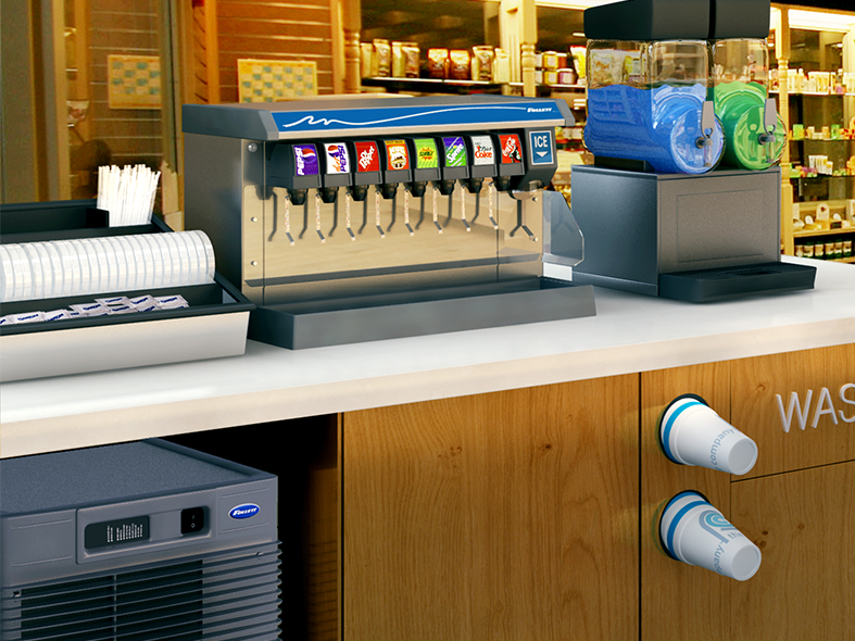 Vision ice and beverage dispenser