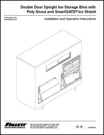 Double Door Upright Ice Storage Bins with Poly Snout and SmartGATE Ice Shield