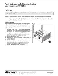 Cleaning Instructions, Undercounter Refrigerators