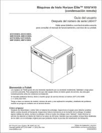 Horizon Elite 1010/1410 Ice Machines, Remote Condensing after serial number L60417 (Spanish)