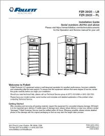 FZR 20/25 LB, FZR 20/25 PL Installation Guide Serial numbers J62764 and above