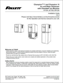 Champion™ 7 and Champion 15 Ice and Water Dispenser with Chewblet® Ice Machine CI112A, UC112A, UD112A, 115 V