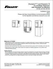 Champion™ 7 and Champion 15 Ice and Water Dispenser with Chewblet® Ice Machine CI114A, UC114A, UD114A, 230 V