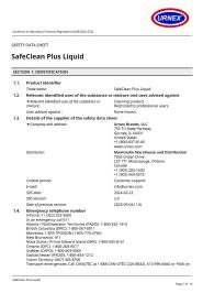 SDS-SafeCLEAN Plus Canada, English