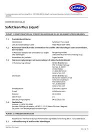 SDS-SafeCLEAN Plus Denmark, Danish