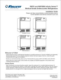 REF5i, REF5BBi Infinity Series Medical-Grade Undercounter Refrigerators Install Guide