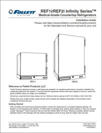 REF1i/REF2i Infinity Series Medical-Grade Countertop Refrigerators Installation Guide