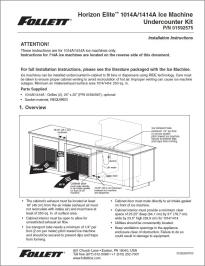 Horizon Elite™ 714A/1014A/1414A Ice Machine Undercounter Kit Installation