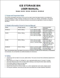 Slope front bin 34 in deep User Manual