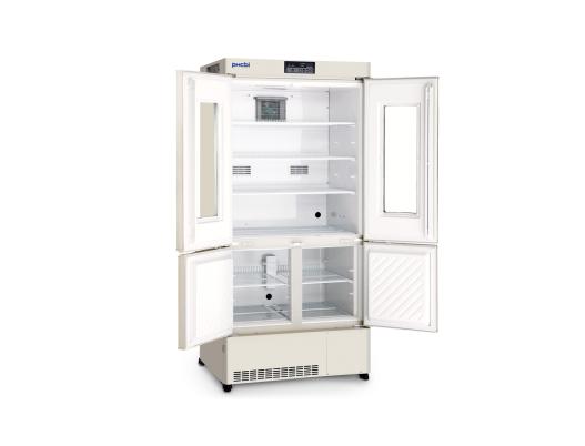 Full size combination refrigerator/freezer - door open