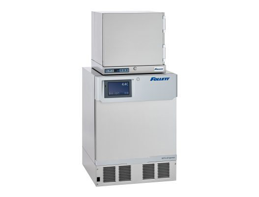 Infinity Series countertop REF1i refrigerator stacked on undercounter REF5i refrigerator